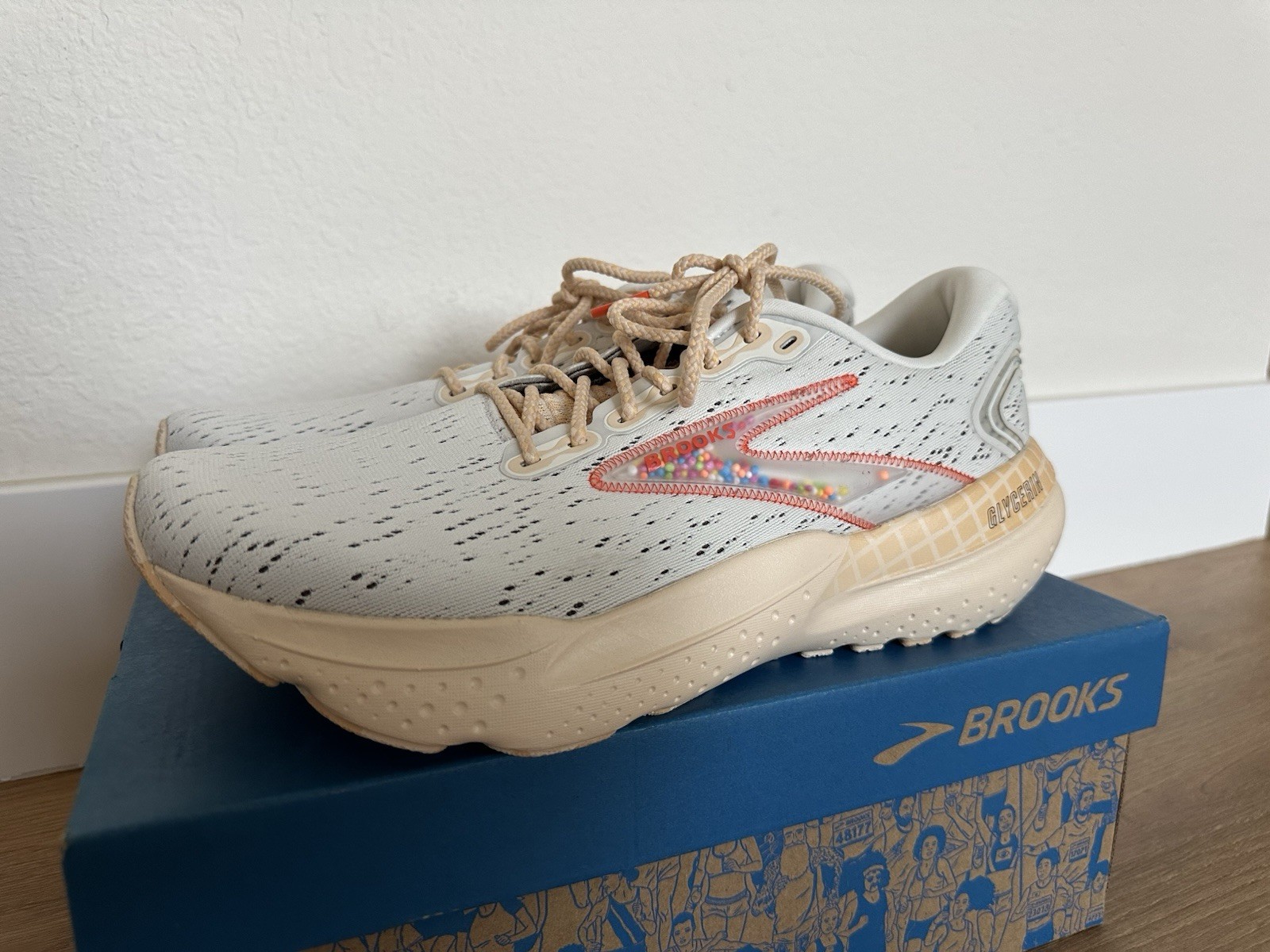 SAOLA Scarpe da corsa Brooks Glycerin 21 StealthFit da uomo US9 EUR42 5 D neve giù paglia