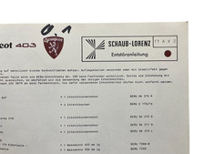 Manuale antidisturbo originale Schaub-Lorenz Peugeot 403