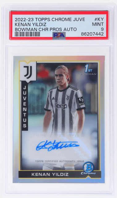 2022 Topps Chrome Juventus Kenan Yildiz Bowman Prospect Auto #BC-KY PSA 9