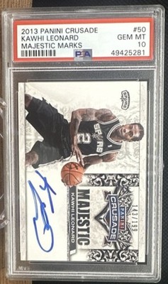 Panini 2013-14 Crusade Majestic Marks Kawhi Leonard Auto #50 /199 PSA 10 Pop 11