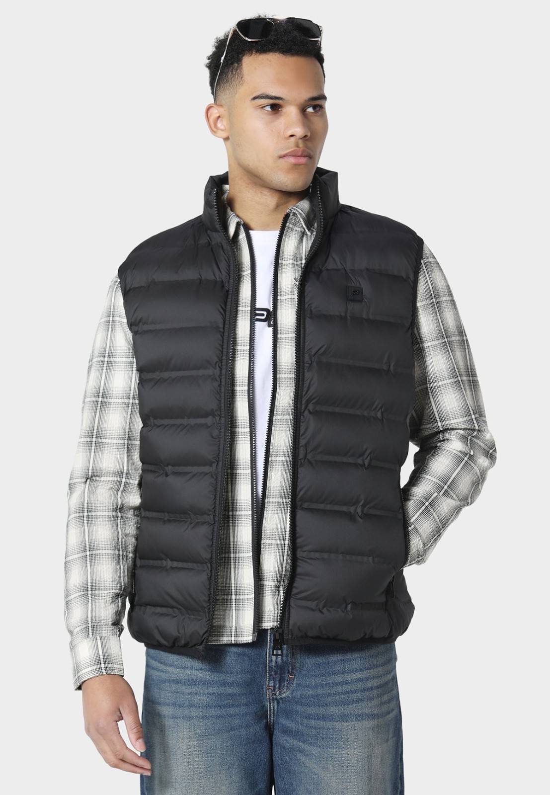 883 Police Zip Up Padded Puffa Puffer Quilted Gilet Bodywarmer Sleeveless Black