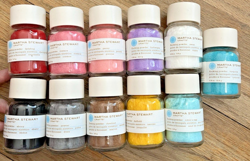 Martha Stewart Flocking Powder ~ Set of 11 Colors ~ Pink Blue Yellow White Red