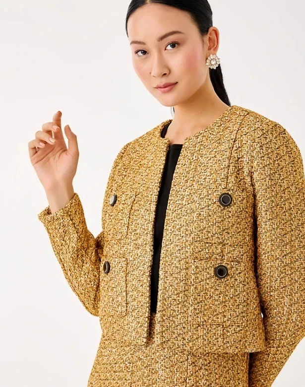 NWT Lilly Pulitzer Rohana Boucle Jacket in Gold Metallic Golden Glow , Size !! - Image 4 of 4