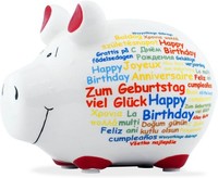 Spardose Keramik Sparen Sparschwein Happy Birthday International