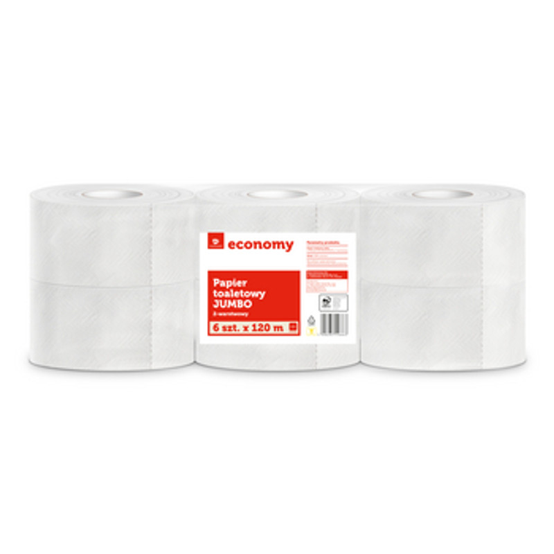 5908283556663 TG ECONOMY Papier toaletowy JUMBO biay 120 m 6R 2W 100 celuloz 6590₽