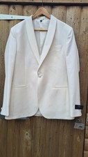 FAB VINTAGE MENS CREAM M S SARTORIAL DINNER JACKET TUX CRUISE CHRISTMAS 42" LONG