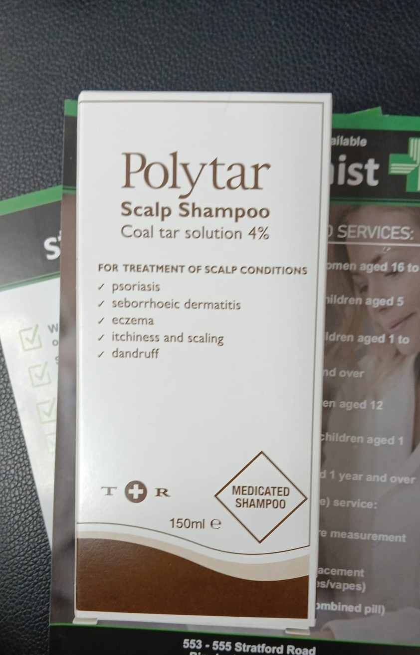 Polytar Scalp Shampoo 150ml Treatment For Dandruff Dry Scalp And Psoriasis