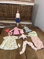 Vintage 1965 Mattel Skipper Doll Barbie Brunette w Clothing, Shoes Lot