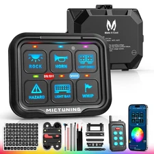 Wireless RGB 6 Gang LED Touch Switch Panel with App & Remote Control Waterproof 