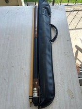 57.5 Two 2 Piece Pool Cue With Leatherette Grip and Mother of Pearl Inlays