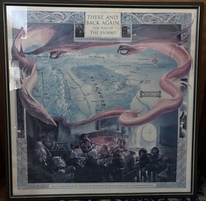 The Lord of the Rings There and Back Again Map Framed Print Fantasy