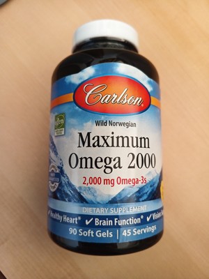 Carlson Maximum Omega 2000 Fish Oil 90 Softgels Omega-3