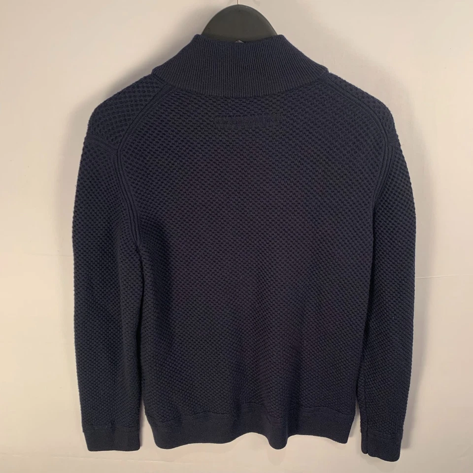 Zegna Mens Knit Sweater 1/4 Zip Pullover S 48R Blue Wool Cashmere Made In Italy - Image 4 of 4