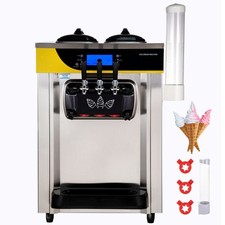Commercial Ice Cream Maker, 22-30L/H Yield, 2200W Countertop Soft Serve Machine
