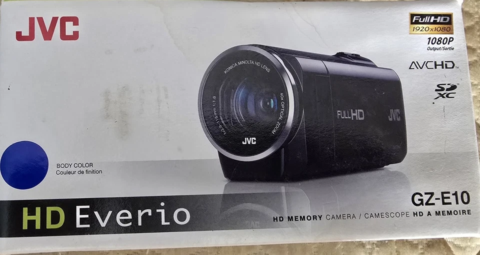 New in  Box - JVC Everio GZ-E10 1080P HD Camcorder - 046838049613 Blue  - Image 2 of 4