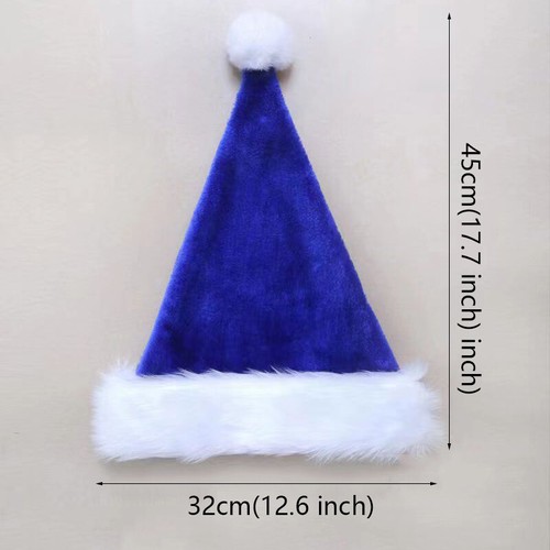 4pcs Plush Christmas Hat for Adults and Kids Unisex Thickness Santa Claus Cap - Picture 15 of 20