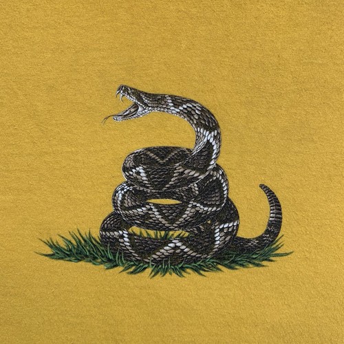 Vintage y2k Don't Tread On Me Snake T Shirt Mens 2XL 100% Cotton Golden - Picture 4 of 14