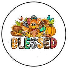 BLESSED TURKEY THANKSGIVING ENVELOPE SEALS LABELS STICKERS PARTY FAVORS