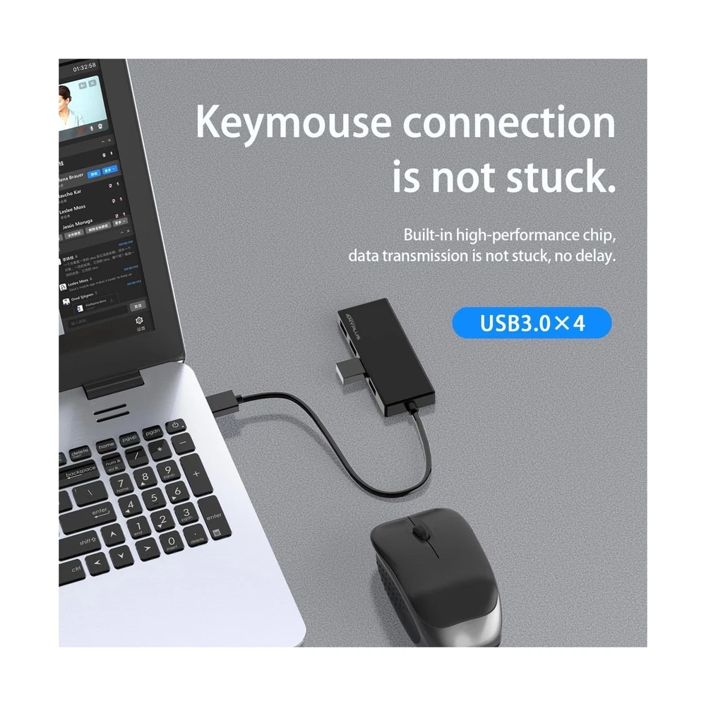 USB 3.0 Hub, 4 Port USB Hub Splitter,Portable USB Adapter Mini Multiport Expa...