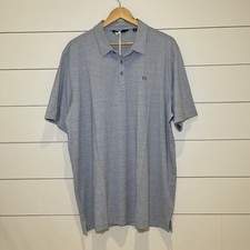 Travis Mathew Men  s The Heater Polo Shirt XXL Heather Microchip NWT Golf