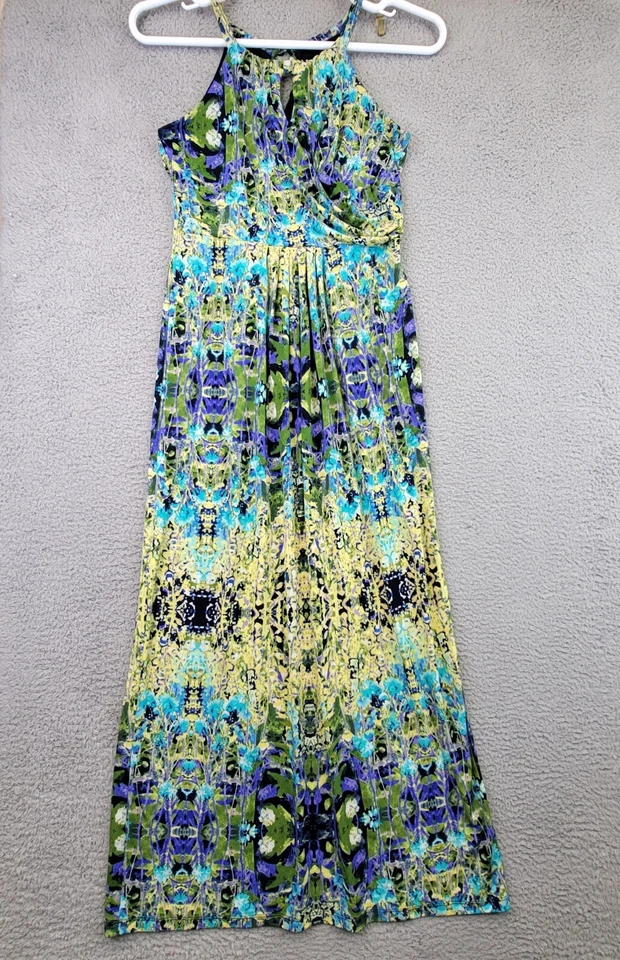 Vestido para mujer Cynthia Rowley 6 amarillo verde maxi boho floral Foto 2 de 4