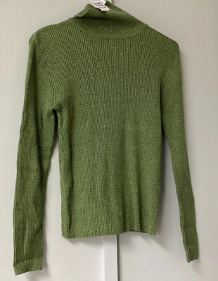 Reference Point Sweater Women s Pullover Petite Size PM Green Turtleneck New