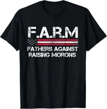 Fathers Against Raising Morons Funny USA Flag Father's Day T-Shirt