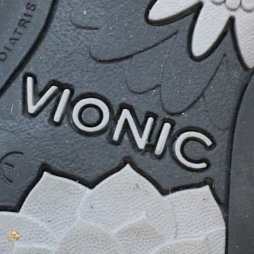 Vionic Sandals Womens 6 Croc Print Strappy Slingback Black Faux Leather Open Toe - Picture 12 of 16