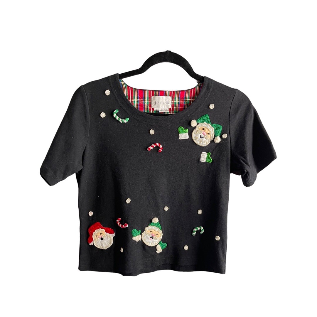 Just B Christmas Santa shirt women size small