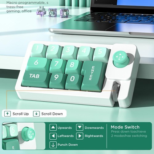 Mini USB-C Mechaniczny blok numeryczny RGB Podświetlenie 13 tas H2T0 W3I7 - Zdjęcie 10 z 18