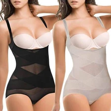 US Women Underbust Waist Trainer Tummy Control Underwear Open Bust Body Shaper