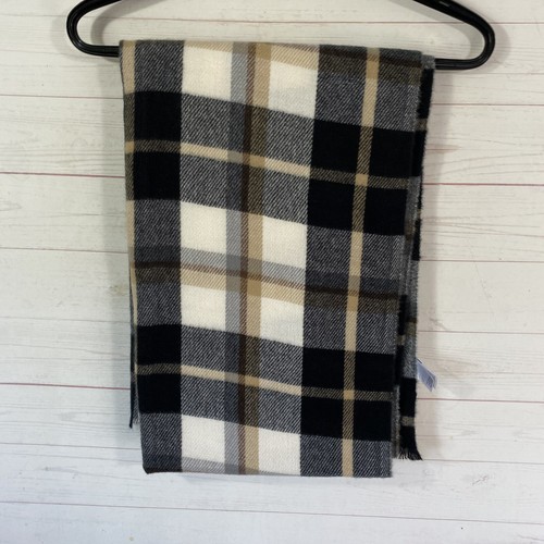 Old Navy Womens Plaid Blanket Scarf One Size Black/Brown Soft Polyester Knit - Picture 3 of 7