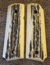 Compact/Officers For Kimber/Colt Frames! Non Aged Stag Look Grips! NICE!