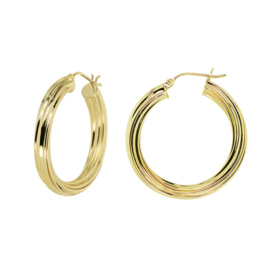 Runde gedrehte Creolen 14K Gelbgold