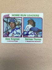 1980 Topps #202 1979 HR Leaders Dave Kingman, Gorman Thomas Autographs