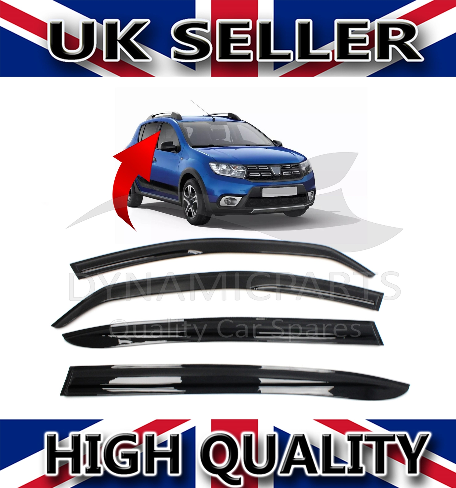 4PCS WIND RAIN SUN SMOKE GUARD DEFLECTORS FOR DACIA SANDERO STEPWAY MK2