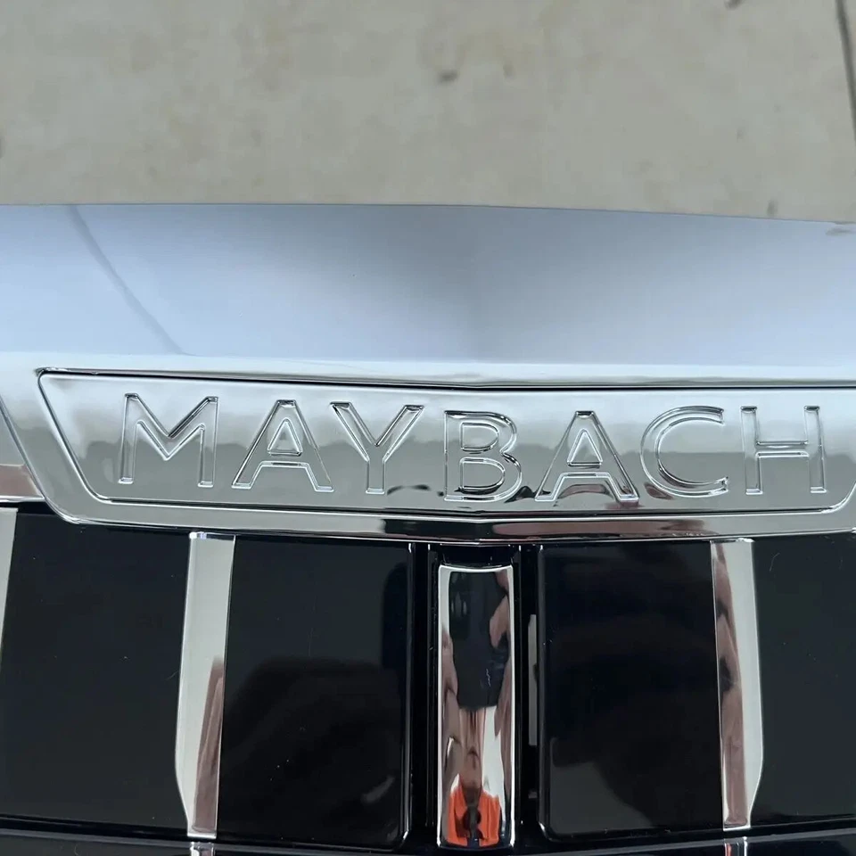 Silver plated Badge For Mercedes Benz S400 S500 S450 Maybach front grille Emblem Foto 3 de 4