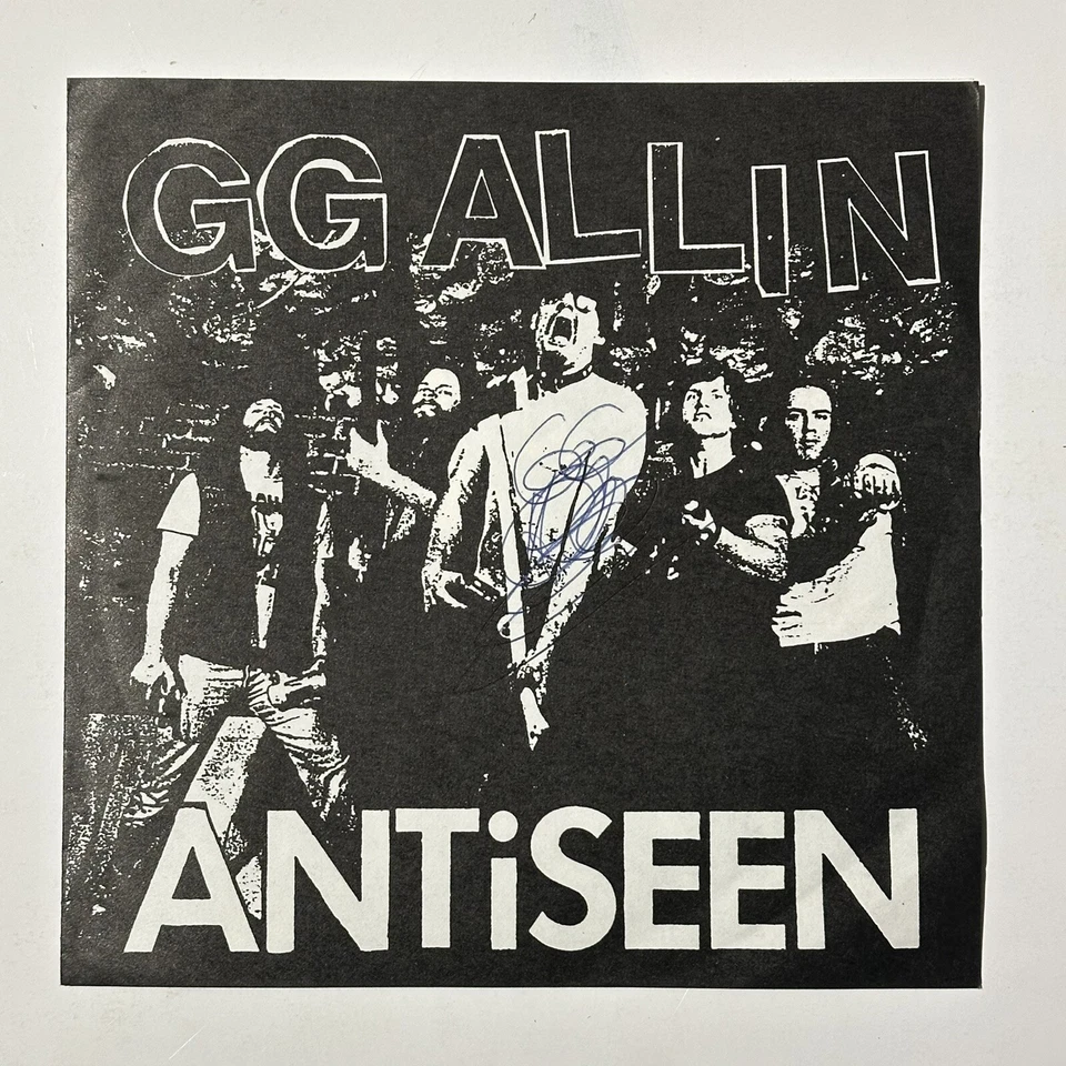 SIGNED! GG Allin Antiseen Violence Now Cock On The Loose 7” 1992 Autograph Vinyl Foto 2 de 4