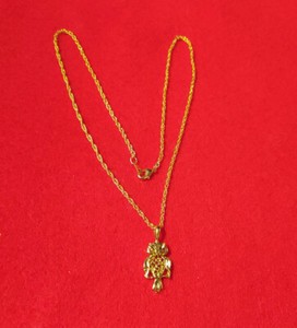 Authentic 14KT GOLD PLATED OWL CHARM WITH 16-30 INCH ROPE CHAIN NECKLACE- 2479
