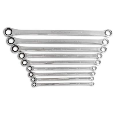 GearWrench SAE Extra Long Pattern Gear Box Ratcheting Wrench Tool Set 9 Piece