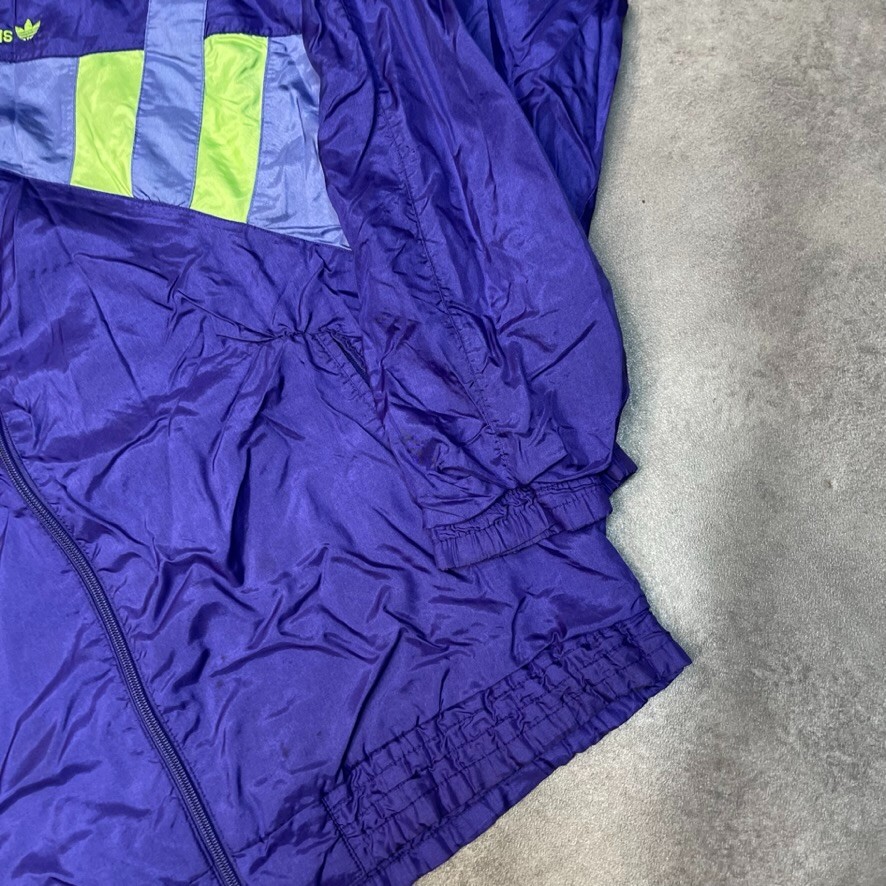 Adidas Track Jacket Womens Full-Zip 90s Training Windbreaker Purple Large image 5