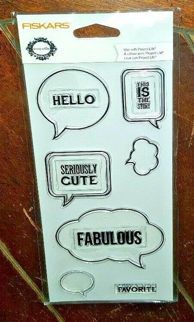 NIP Fiskars Clear Stamps ~11 SAY IT LOUD Stamps~ Item# 103490-1001