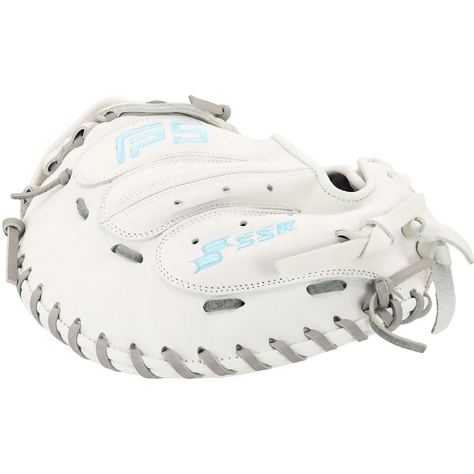 Guante de receptor de softbol lanzamiento rápido SSK FP5 34" FP5-3400WHTGRYSAX12 Foto 3 de 4