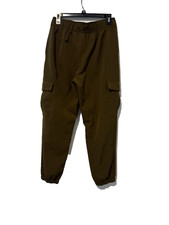 CALIA womens small joggers dark khaki olive green effortless crepe pants