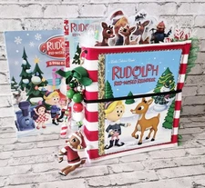 Little Golden Book Rudolph The Red Nose Reindeer Christmas Junk Journal + Charm