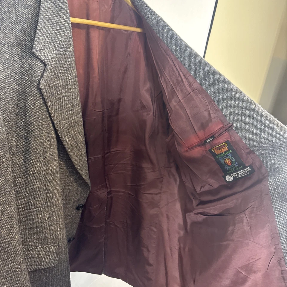 Blazer Magee Donegal Tweed Gris Espiga Lana Hombre 48R Tejido Irlandés Foto 4 de 4