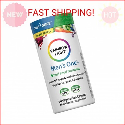 Rainbow Light Mens Multivitamin One + | 60 Caplets | Supports Energy & Antioxida