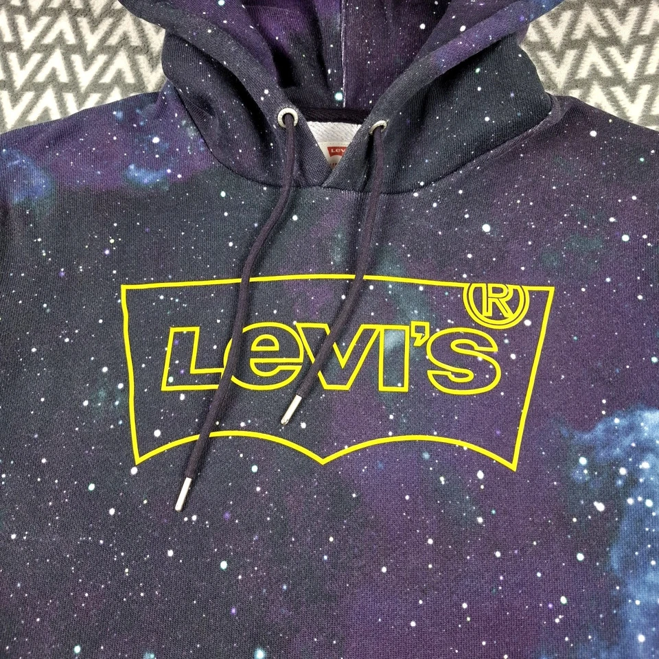 Levi's x Star Wars sweat à capuche homme M motif galaxie violet/noir logo #FLH11 - Photo 2/4