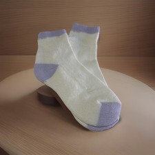 VTG Women  s Socks Cuff Striped 7-9 Orlon Acrylic Blend 80s Purple Toe USA Made