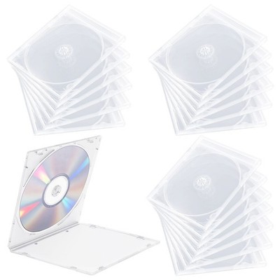 20 New Single Slim Clear CD/DVD/VCD Jewel Tray Cases Storage Boxes Holder 5.2mm